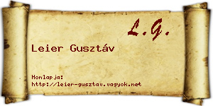 Leier Gusztáv névjegykártya